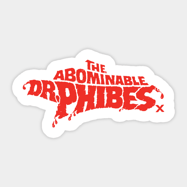 The Abominable Dr. Phibes (red) Sticker by The Video Basement